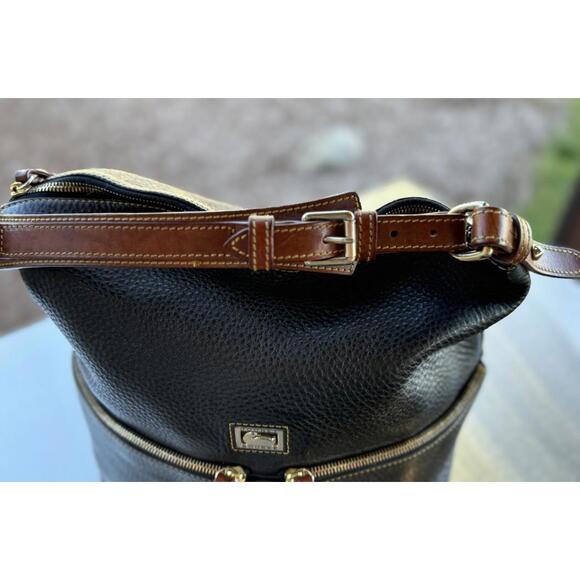 Dooney & Bourke Dillen Pocket Navy Pebbled Leather Hobo Bag - Picture 3 of 14